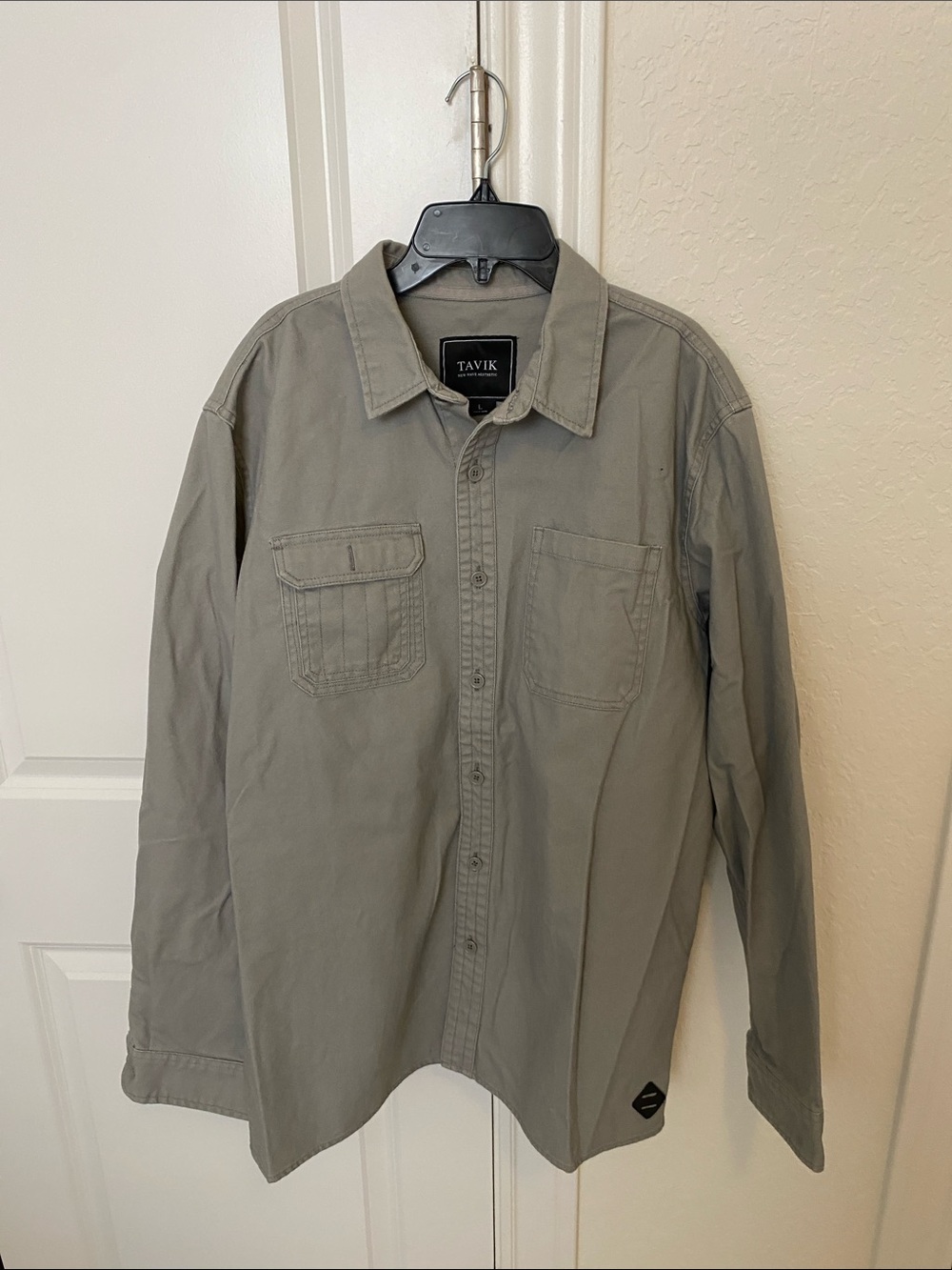 Tavik Olive Green Men’s Button-Down Long Sleeve Shirt Jacket